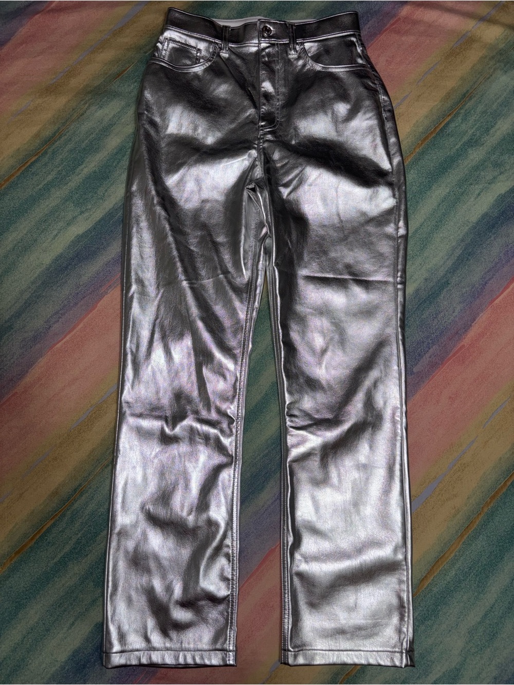 Abercrombie and Fitch Curve Love 90’s Straight Ultra High Rise Faux Leather Pant